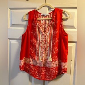 Sleeveless top. Brand new red top